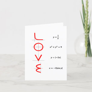 Tarjeta Festiva Humor nervioso   Math and Science Geek Love Graph