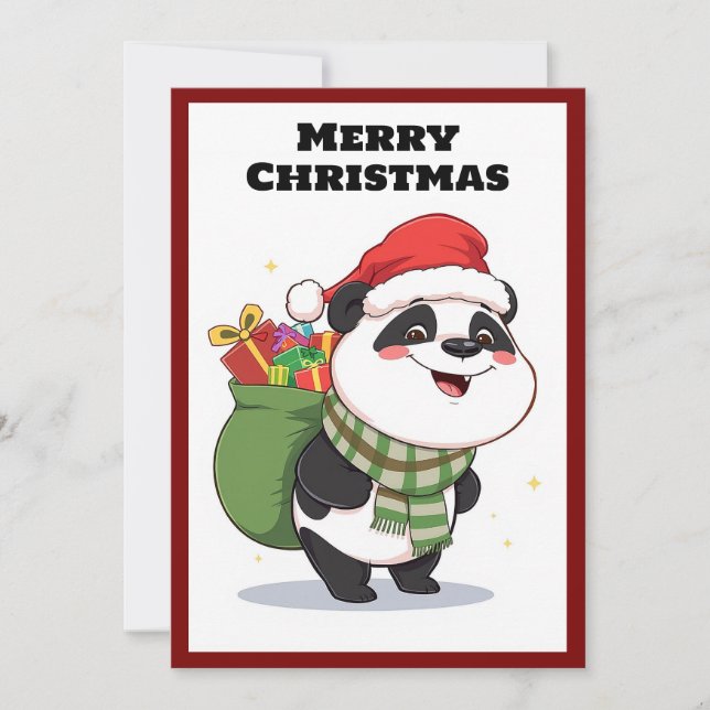 Tarjeta Festiva Humor Personalizado moderno lindo Panda Feliz Navi (Anverso)