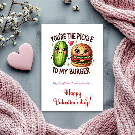 Tarjeta Festiva Humor Valentine Card with Silly Food Characters