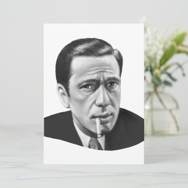 Tarjeta Festiva Humphrey Bogart (Anverso de pie)