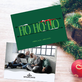 Tarjeta Festiva Hunter Green Elf Shenanigans Navidades corporativo