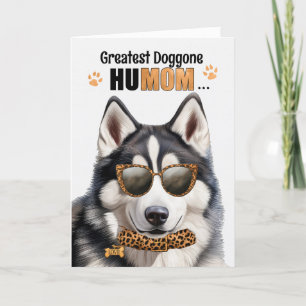 Tarjeta Festiva Husky Dog, el mejor día de la madre de HuMOM