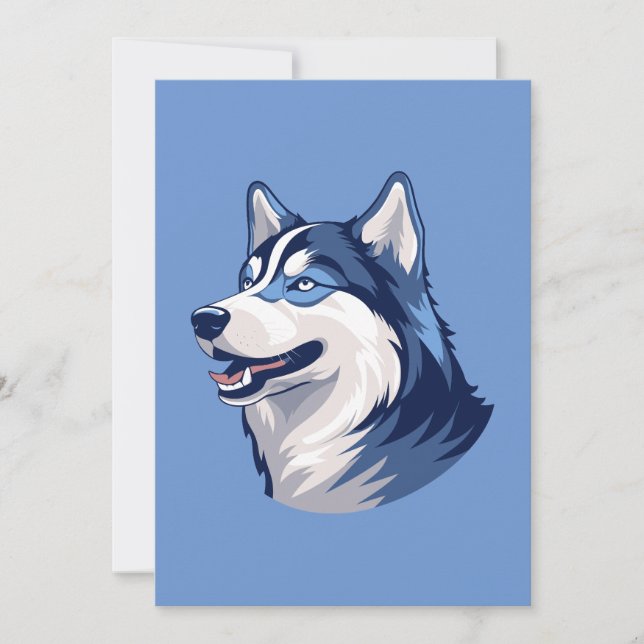 Tarjeta Festiva Husky Howlers Husky Dog Power Logo Art (Anverso)