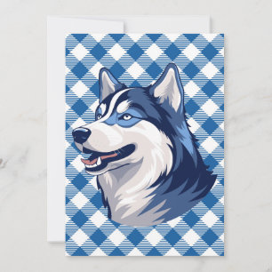 Tarjeta Festiva Husky Howlers Husky Dog Power Logo Blue