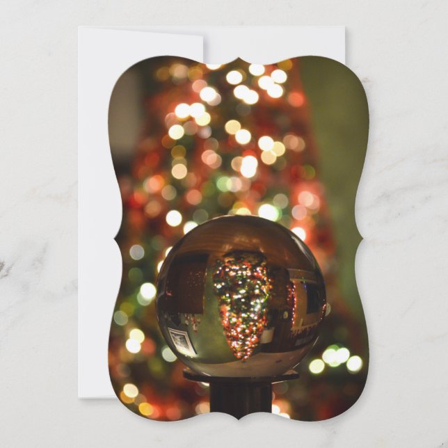 Tarjeta Festiva Hygge Christmas Tree Snow Globe (Anverso)