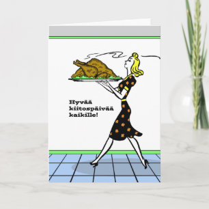 Tarjeta Festiva Hyvää kiitospäivää kaikille Acción de Gracias Finl
