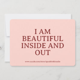 Tarjeta Festiva I Am Beautiful Card, Self-Love Custom Card for Her
