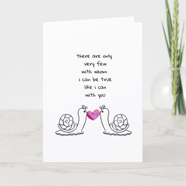 Tarjeta Festiva “I Can Be True With You” Romantic Snail Card (Anverso)
