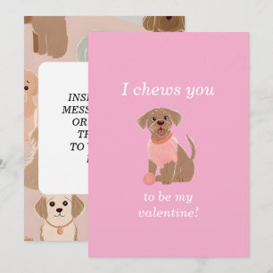 Tarjeta Festiva I Chews You To Be My Valentine Dog Card 