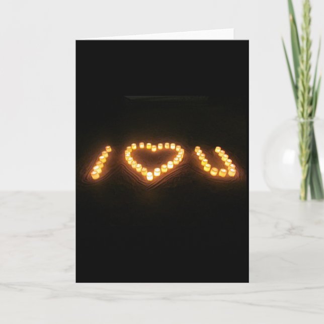 Tarjeta Festiva i corazón u velas (Anverso)