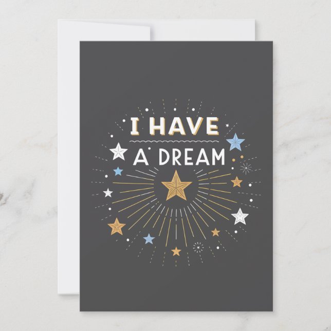 Tarjeta Festiva I Have a Dream Inspirational Starburst Art (Anverso)