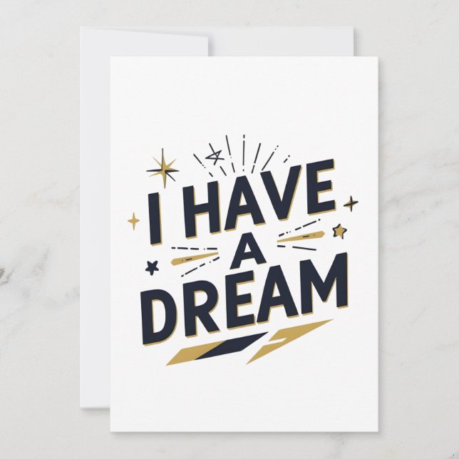 Tarjeta Festiva I Have a Dream Inspirational Typography Design (Anverso)
