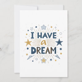 Tarjeta Festiva I Have a Dream Starburst Typography Art