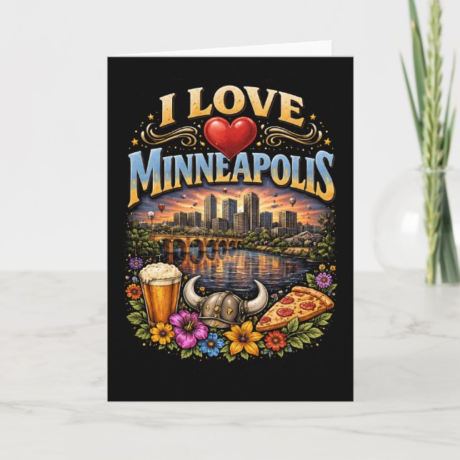 Tarjeta Festiva I Love Minneapolis (Anverso)