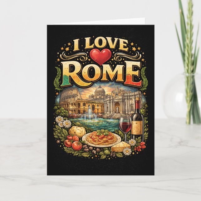 Tarjeta Festiva I Love Rome (Anverso)