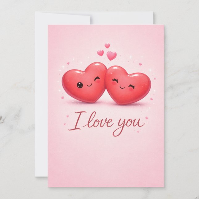 Tarjeta Festiva I love you!  (Anverso)