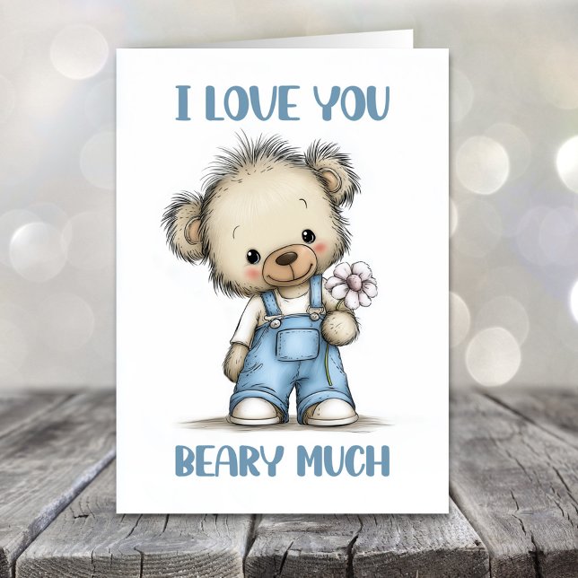 Tarjeta Festiva I Love You Beary Much Teddy Bear Valentines Day (Subido por el creador)