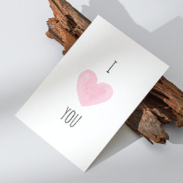 Tarjeta Festiva I Love You. Mínimo lindo Día de San Valentín de co