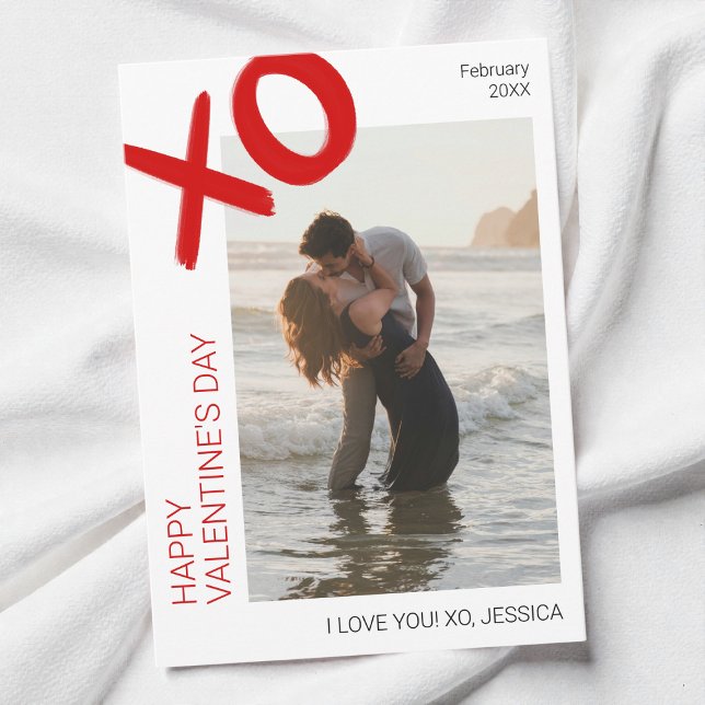 Tarjeta Festiva I Love You Modern Photo Happy Valentine's Day (I Love You Modern Photo Happy Valentine's Day Holiday Card)