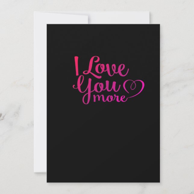 Tarjeta Festiva I Love You More Soft Minimal Design  (Anverso)