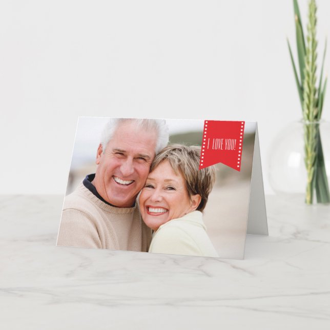Tarjeta Festiva I Love You. Personalizado el día de San Valentín F (Anverso)