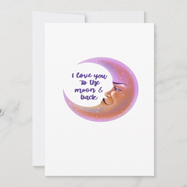 Tarjeta Festiva I Love You To The Moon And Back Timeless Love Styl (Anverso)
