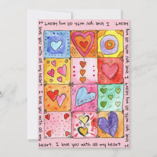 Tarjeta Festiva I love you with all my heart, Valentinskarte