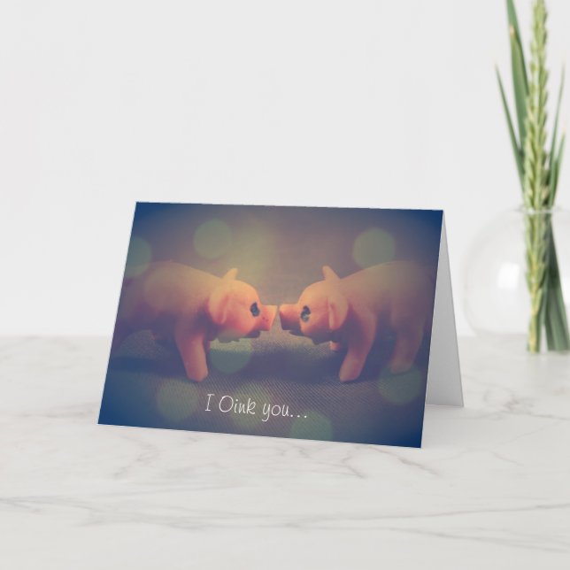 Tarjeta Festiva I Oink usted - el día de San Valentín (Anverso)