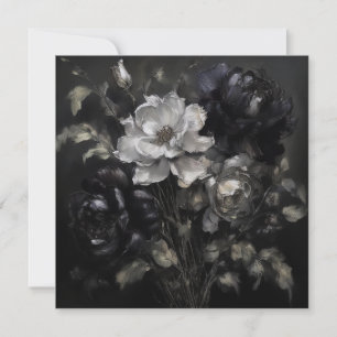 Tarjeta Festiva IA Flores grises