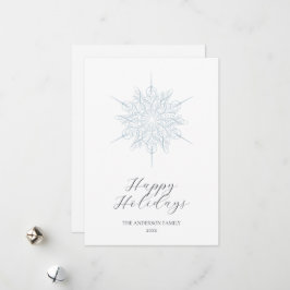 Tarjeta Festiva Ice Blue Snowflake Happy Holidays