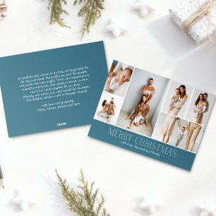 Tarjeta Festiva ICE Merry Christmas Elegant 6 Collage Photo