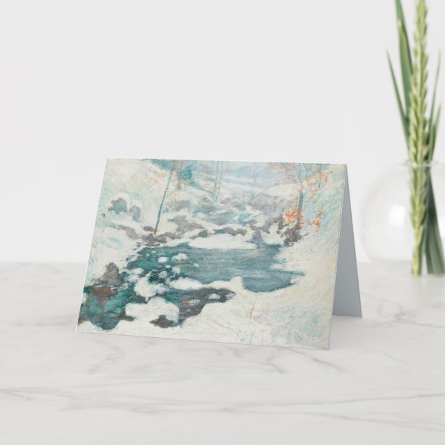 Tarjeta Festiva Icebound por John Henry Twachtman (Anverso)