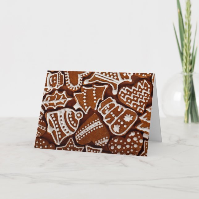 Tarjeta Festiva Iced Gingerbread Navidades Holiday Cookies (Anverso)