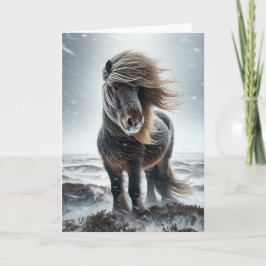 Tarjeta Festiva Icelandic Horse In its Element Holiday Card