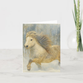 Tarjeta Festiva Icelandic Horse Winter Scene Card