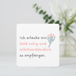 Tarjeta Festiva Ich erlaube mir, Geld ruhig und selbstverständlich