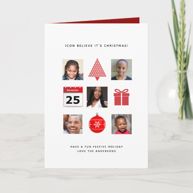 Tarjeta Festiva ICON cree que sus Navidades 5 COLLAGE DE FOTOS mod (Anverso)