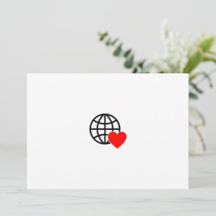 Tarjeta Festiva Icono de Globo de Amor Mundial   Diseño de Verano 