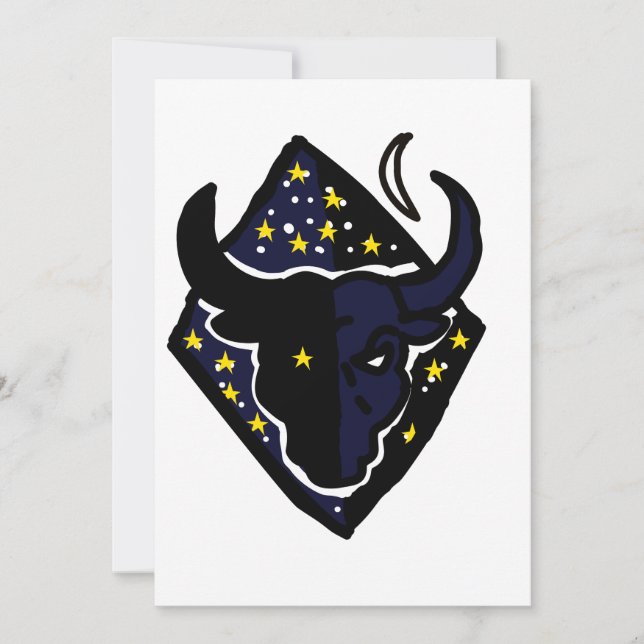 Tarjeta Festiva Icono de toro minimalista (Anverso)