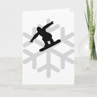 Tarjeta Festiva icono del snowboarder de snowflake