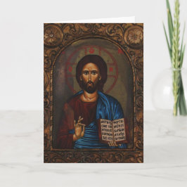Tarjeta Festiva ICONO griego CRISTO