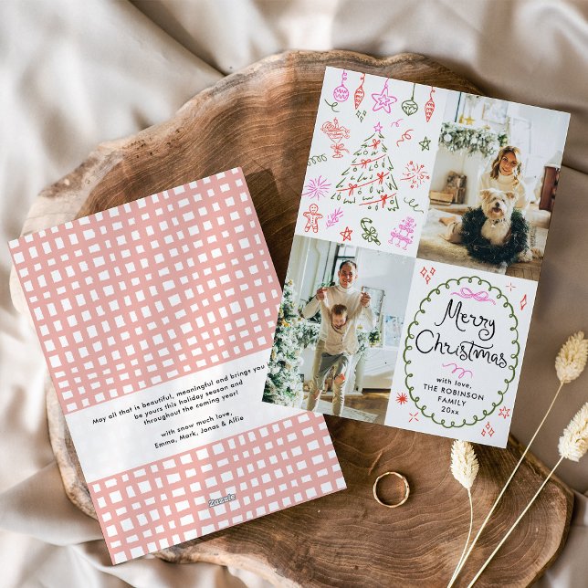 Tarjeta Festiva Iconos caprichosos dibujados con la mano en navida (Subido por el creador)