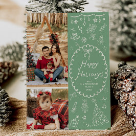 Tarjeta Festiva Iconos de mano moderna deslumbrados Felices Fiesta