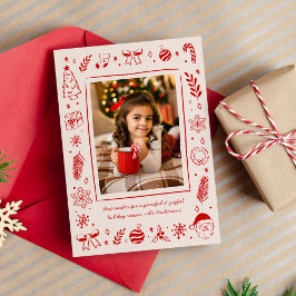 Tarjeta Festiva Iconos de Navidades extravagantes y caprichosos ro