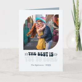 Tarjeta Festiva Icy Glam Champagne Retro New Year Photo