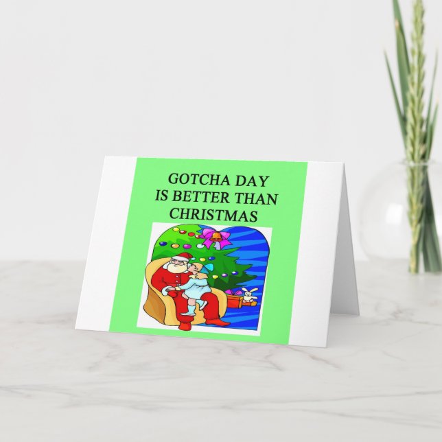 Tarjeta Festiva idea de navidades de adopción del día de la gocha (Anverso)