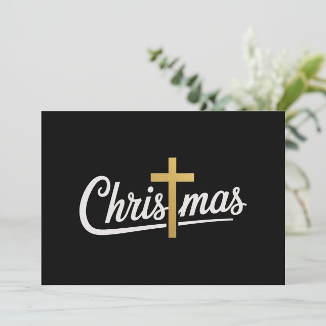 Tarjeta Festiva Idea de regalo de Jesús para familia coincidente c (Anverso de pie)