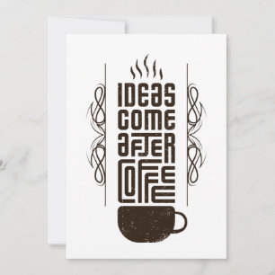 Tarjeta Festiva Ideas Después Del Café, Cartas De Tipografía De Mo