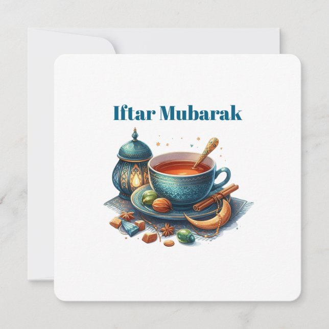Tarjeta Festiva Iftar Mubarak Dinner Invitations (Anverso)