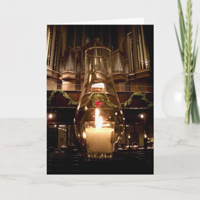 Tarjeta Festiva Iglesia cristiana de la avenida Park en Navidades (Anverso)